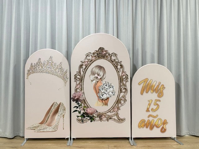 Quincenera15 Nude Crown Princess Arch Chiara Backdrops Cover