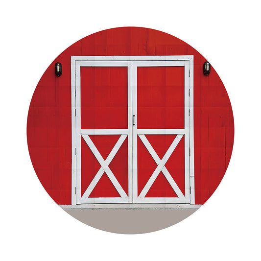 Red Farm Theme Brithday Round Backdrop Cover
