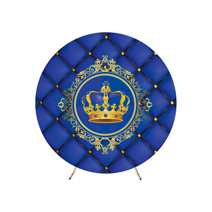 Royal Blue Birthday Round Backdrop Cover