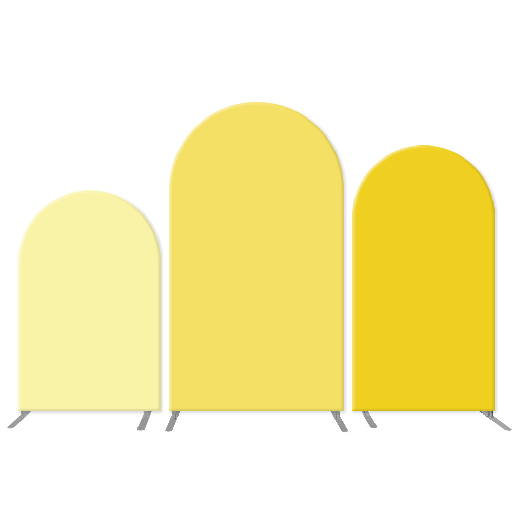 Photo of Solid Lemon Yellow and Naples Yellow Combination Summeer Arch Backdrop