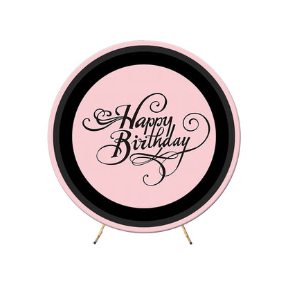 Solid Pink Birthday Round Backdrop Cover