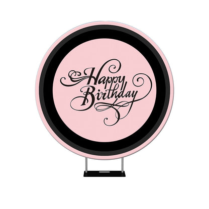 Solid Pink Birthday Round Backdrop Cover