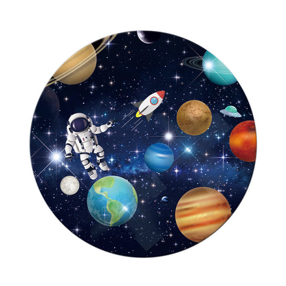 Space Astronaut Theme Round Backdrop Cover