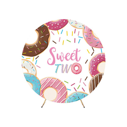 Sweet Two Donuts Round Backdrop Cover