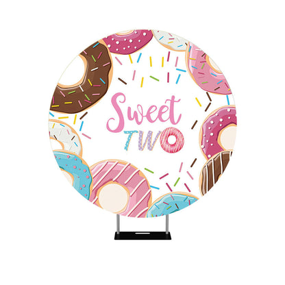 Sweet Two Donuts Round Backdrop Cover