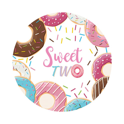 Sweet Two Donuts Round Backdrop Cover