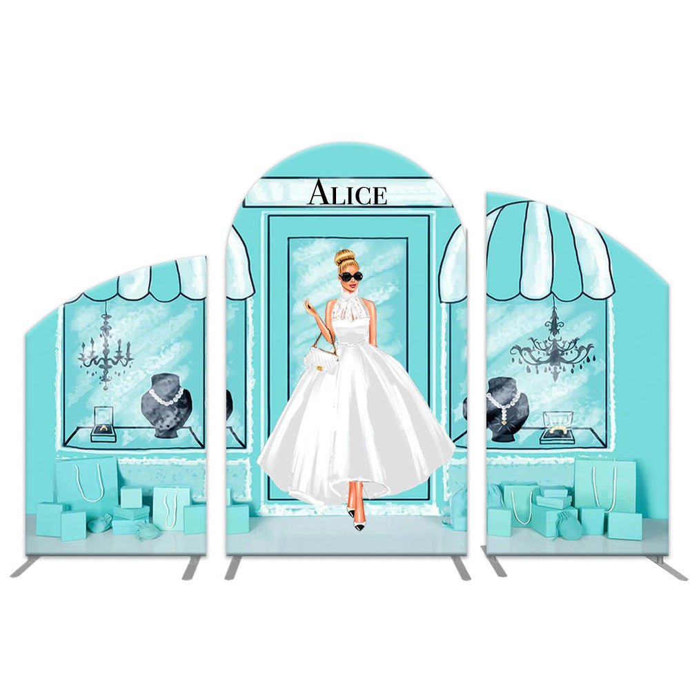 Photo of Turquoise Blue Fashion Girl Arch Backdrop