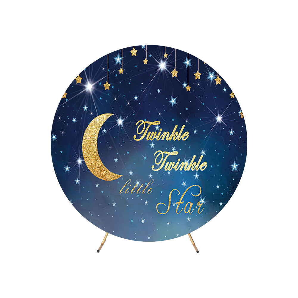 Twinkle Twinkle Little Star Baby Shower Round Backdrop Cover