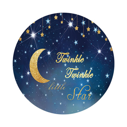 Twinkle Twinkle Little Star Baby Shower Round Backdrop Cover