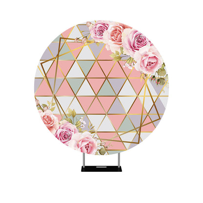 Wedding Engagement Floral for Round Backdrop Cover