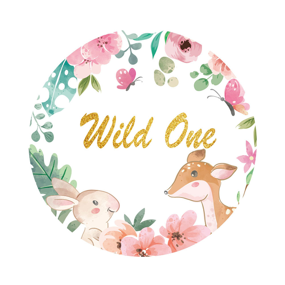 Wild One Girls Round Backdrop Cover