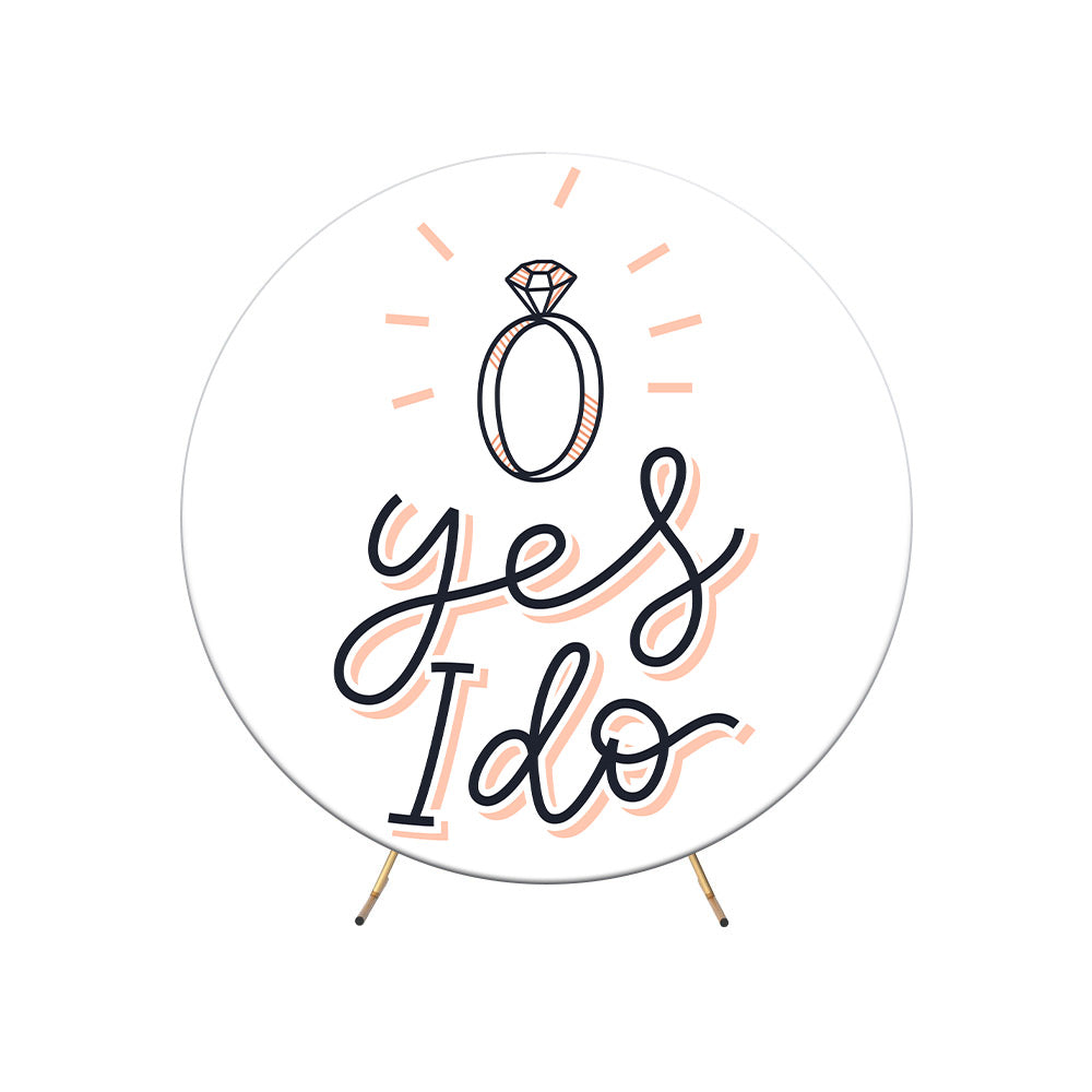 YES I DO Wedding Round Backdrop Cover