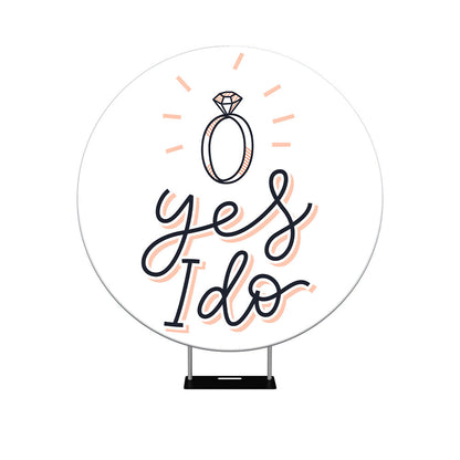 YES I DO Wedding Round Backdrop Cover